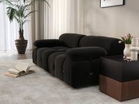 Éther Black 2-Seater Loveseats | 2-Piece, Velvet Fabric, Fixed Upholstery