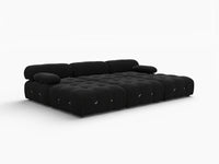 Éther Black 3-Seater Pit Sectionals | 6-Piece (includes 3 ottomans), Velvet Fabric, Fixed Upholstery