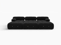Éther Black 3-Seater Pit Sectionals | 6-Piece (includes 3 ottomans), Velvet Fabric, Fixed Upholstery