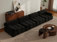Sofá modular seccional Matrix de 4 plazas en color negro | 4 piezas, tela de terciopelo, gran capacidad