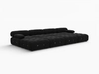 Éther Black 4-Seater Pit Sectionals | 8-Piece (includes 4 ottomans), Velvet Fabric, Fixed Upholstery