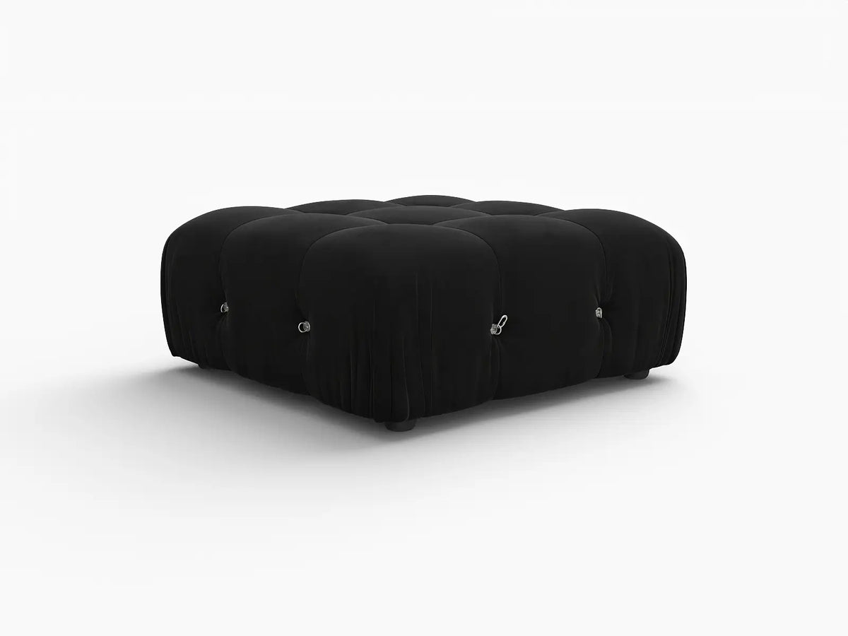 Otomana modular Matrix negra | 1 pieza, tela de terciopelo, ideal para apartamentos