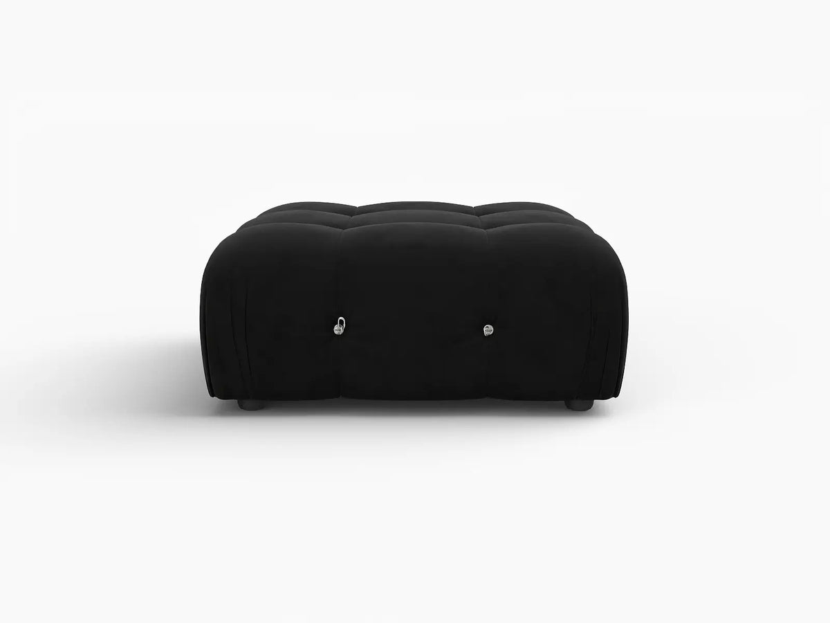Otomana modular Matrix negra | 1 pieza, tela de terciopelo, ideal para apartamentos