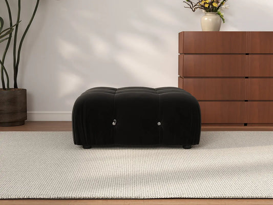 Otomana modular Matrix negra | 1 pieza, tela de terciopelo, ideal para apartamentos