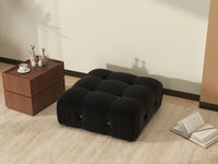Otomana modular Matrix negra | 1 pieza, tela de terciopelo, ideal para apartamentos