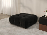 Otomana modular Matrix negra | 1 pieza, tela de terciopelo, ideal para apartamentos