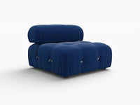 Éther Blue 1-Seater Single Sofa | 1-Piece, Velvet Fabric, Fixed Upholstery