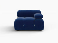 Éther Blue 1-Seater Single Sofa | 1-Piece, Velvet Fabric, Fixed Upholstery