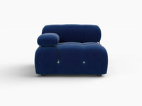 Éther Blue 1-Seater Single Sofa | 1-Piece, Velvet Fabric, Fixed Upholstery