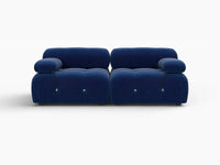 Éther Blue 2-Seater Loveseats | 2-Piece, Velvet Fabric, Fixed Upholstery