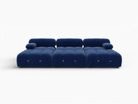 Éther Blue 3-Seater Pit Sectionals | 6-Piece (includes 3 ottomans), Velvet Fabric, Fixed Upholstery