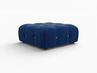 Éther Blue Ottomans | 1-Piece (includes 1 ottoman), Velvet Fabric, Fixed Upholstery