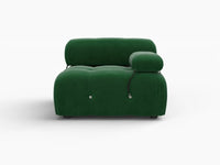 Éther Green 1-Seater Single Sofa | 1-Piece, Velvet Fabric, Fixed Upholstery