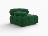 Éther Green 1-Seater Single Sofa | 1-Piece, Velvet Fabric, Fixed Upholstery