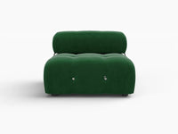 Éther Green 1-Seater Single Sofa | 1-Piece, Velvet Fabric, Fixed Upholstery