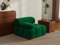 Éther Green 1-Seater Single Sofa | 1-Piece, Velvet Fabric, Fixed Upholstery