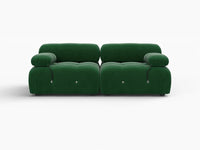 Éther Green 2-Seater Loveseats | 2-Piece, Velvet Fabric, Fixed Upholstery