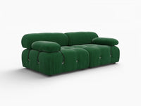 Éther Green 2-Seater Loveseats | 2-Piece, Velvet Fabric, Fixed Upholstery