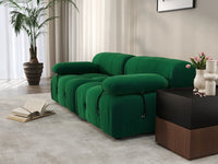 Éther Green 2-Seater Loveseats | 2-Piece, Velvet Fabric, Fixed Upholstery