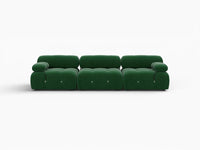 Éther Green 3-Seater Couch Sectionals | 3-Piece, Velvet Fabric, Fixed Upholstery