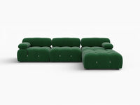 Éther Green 3-Seater L-Shaped Sectionals | 4-Piece (includes 1 ottoman), Velvet Fabric, Fixed Upholstery