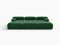 Éther Green 3-Seater Pit Sectionals | 6-Piece (includes 3 ottomans), Velvet Fabric, Fixed Upholstery