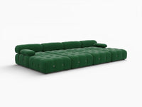 Éther Green 4-Seater Pit Sectionals | 8-Piece (includes 4 ottomans), Velvet Fabric, Fixed Upholstery