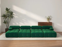 Éther Green 4-Seater Pit Sectionals | 8-Piece (includes 4 ottomans), Velvet Fabric, Fixed Upholstery