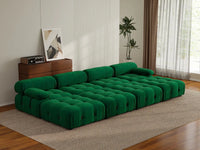 Éther Green 4-Seater Pit Sectionals | 8-Piece (includes 4 ottomans), Velvet Fabric, Fixed Upholstery