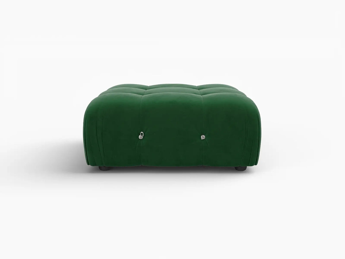Éther Green Ottomans | 1-Piece (includes 1 ottoman), Velvet Fabric, Fixed Upholstery