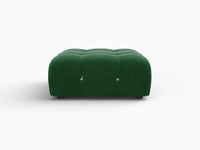 Éther Green Ottomans | 1-Piece (includes 1 ottoman), Velvet Fabric, Fixed Upholstery