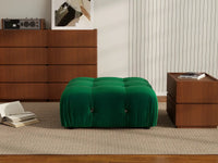 Éther Green Ottomans | 1-Piece (includes 1 ottoman), Velvet Fabric, Fixed Upholstery