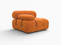 Éther Orange 1-Seater Single Sofa | 1-Piece, Velvet Fabric, Fixed Upholstery