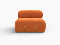 Éther Orange 1-Seater Single Sofa | 1-Piece, Velvet Fabric, Fixed Upholstery