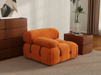 Éther Orange 1-Seater Single Sofa | 1-Piece, Velvet Fabric, Fixed Upholstery