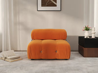 Éther Orange 1-Seater Single Sofa | 1-Piece, Velvet Fabric, Fixed Upholstery