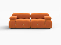 Éther Orange 2-Seater Loveseats | 2-Piece, Velvet Fabric, Fixed Upholstery