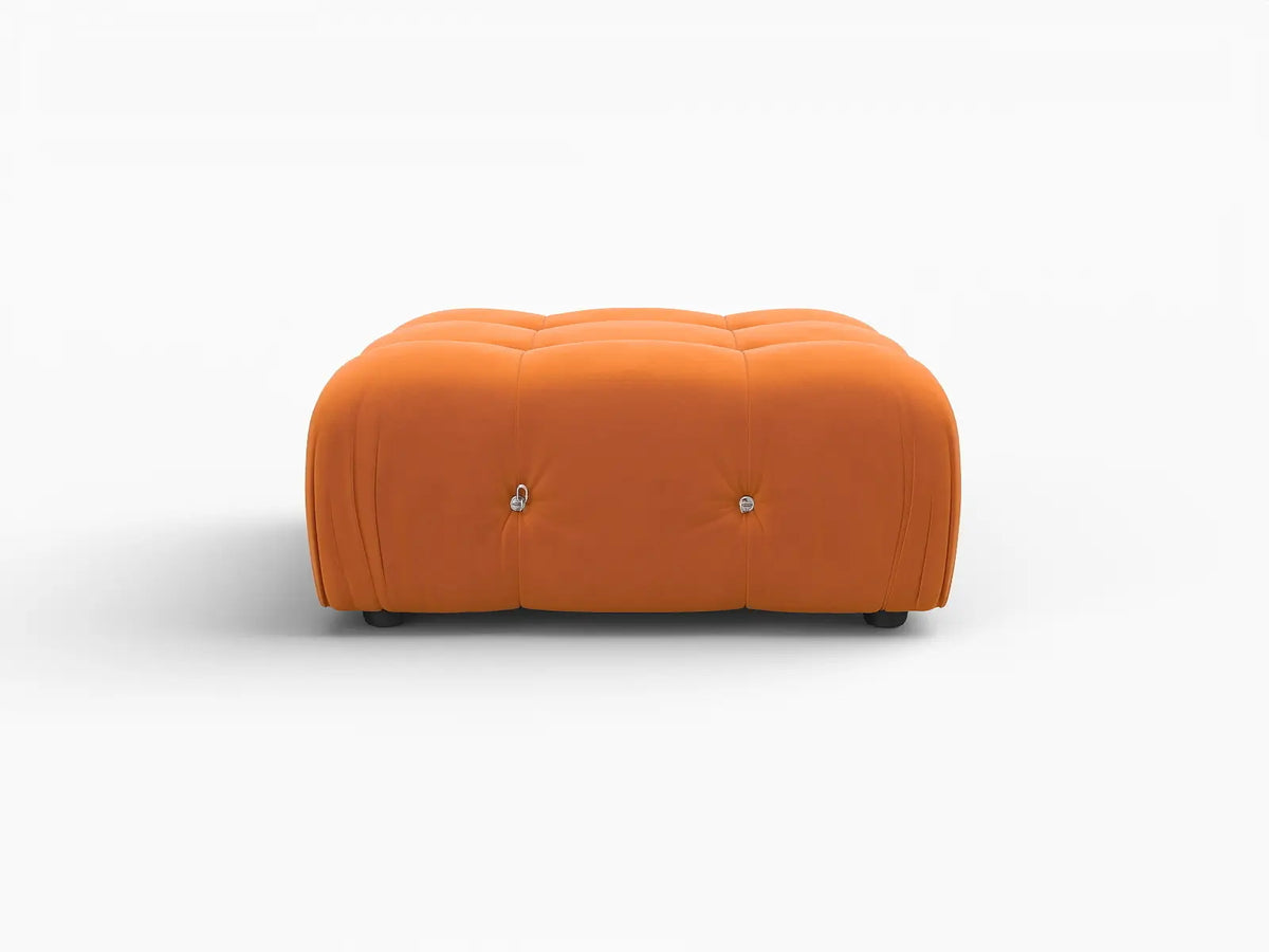 Éther Orange Ottomans | 1-Piece (includes 1 ottoman), Velvet Fabric, Fixed Upholstery