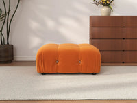 Éther Orange Ottomans | 1-Piece (includes 1 ottoman), Velvet Fabric, Fixed Upholstery