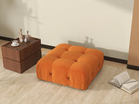 Éther Orange Ottomans | 1-Piece (includes 1 ottoman), Velvet Fabric, Fixed Upholstery