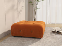 Éther Orange Ottomans | 1-Piece (includes 1 ottoman), Velvet Fabric, Fixed Upholstery