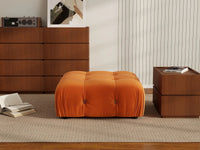 Éther Orange Ottomans | 1-Piece (includes 1 ottoman), Velvet Fabric, Fixed Upholstery