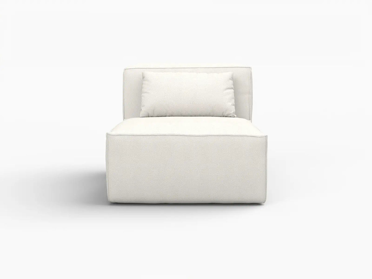Sofá modular individual Matrix de 1 plaza, color beige | 1 pieza, tela Cloud Velvet, para espacios pequeños