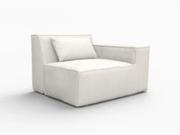 Forma Beige 1-Seater Single Sofa | 1-Piece, Cloud Velvet Fabric, Fixed Upholstery