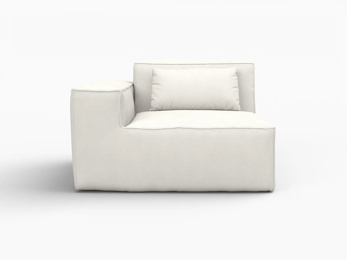 Forma Beige 1-Seater Single Sofa | 1-Piece, Cloud Velvet Fabric, Fixed Upholstery