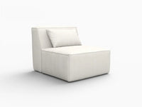 Sofá modular individual Matrix de 1 plaza, color beige | 1 pieza, tela Cloud Velvet, para espacios pequeños