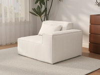 Forma Beige 1-Seater Single Sofa | 1-Piece, Cloud Velvet Fabric, Fixed Upholstery