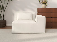 Forma Beige 1-Seater Single Sofa | 1-Piece, Cloud Velvet Fabric, Fixed Upholstery