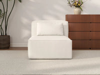 Sofá modular individual Matrix de 1 plaza, color beige | 1 pieza, tela Cloud Velvet, para espacios pequeños