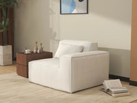 Forma Beige 1-Seater Single Sofa | 1-Piece, Cloud Velvet Fabric, Fixed Upholstery